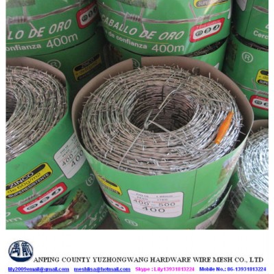 (BWG14x14 or BWG16x16 with1.6 mm 2.1mm 2.5mm wire diameter) electric / hot dipped barbed wire