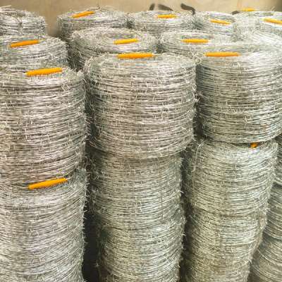 12x14  hot dipped galvanized 4 barbed points double/2 strand Barbed Wire fencing Lower Price